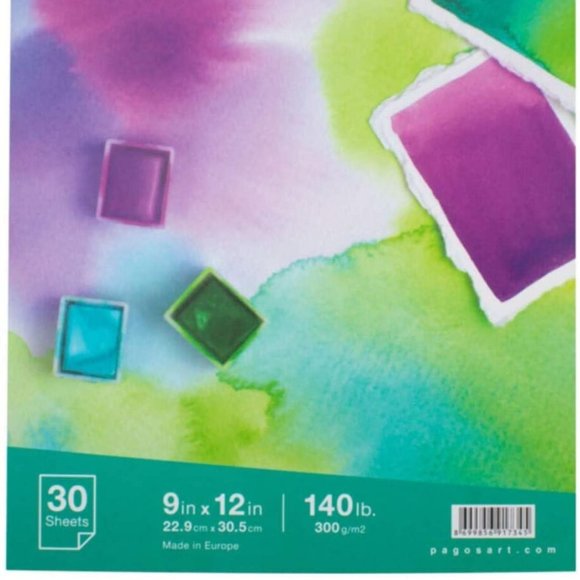 Pagos Watercolor Paper Pad 140 lb. 9x12" 60 Sheets - Picture 4 of 8